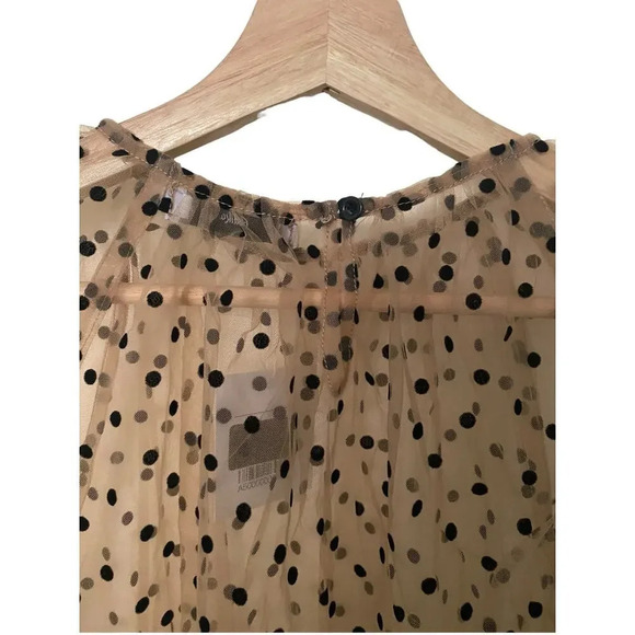 NWT Adika Sheer Long Sleeve Polka Dots Top Small - Picture 6 of 6